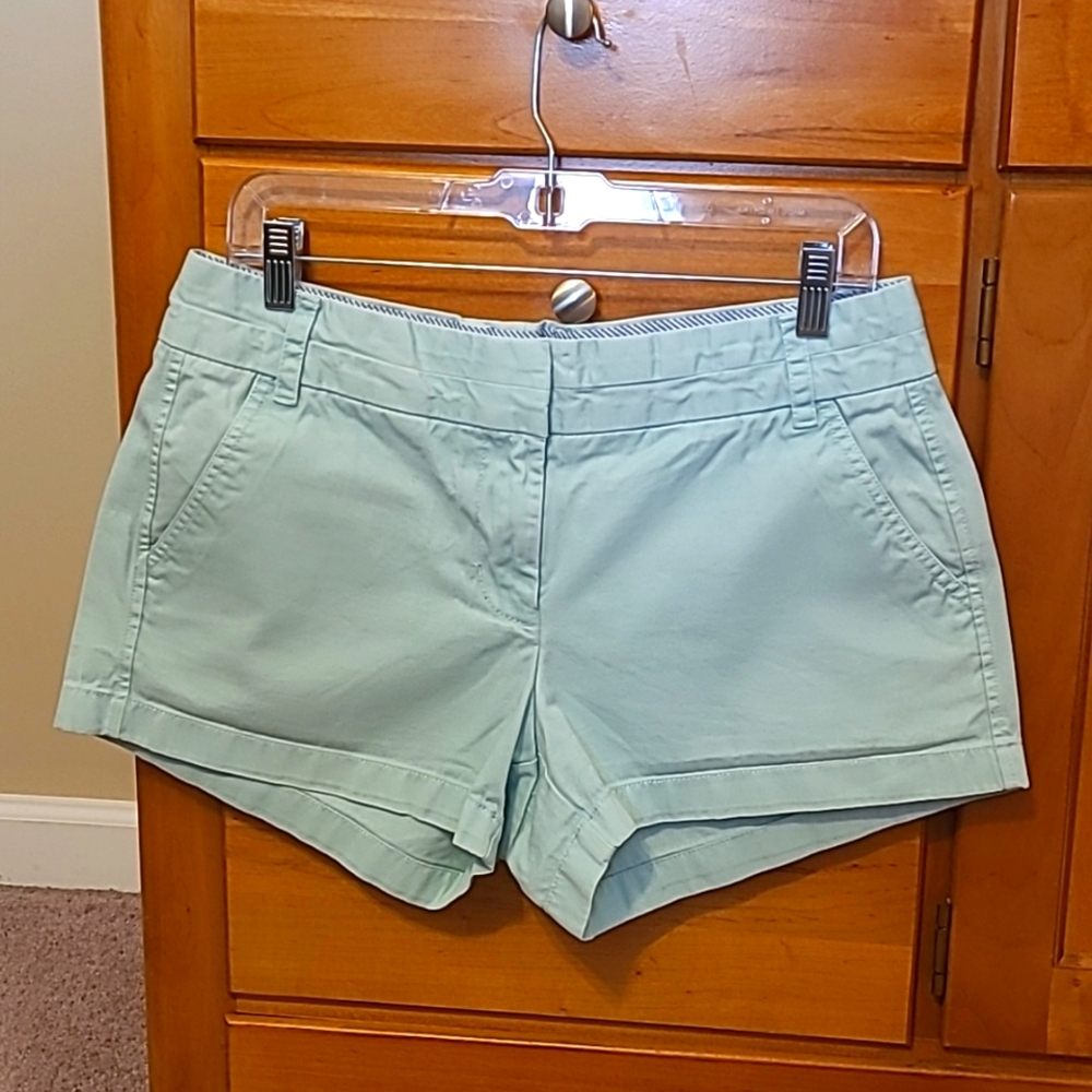 J Crew Chino Shorts Seafoam Green Sz 8